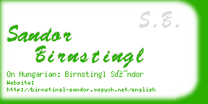 sandor birnstingl business card